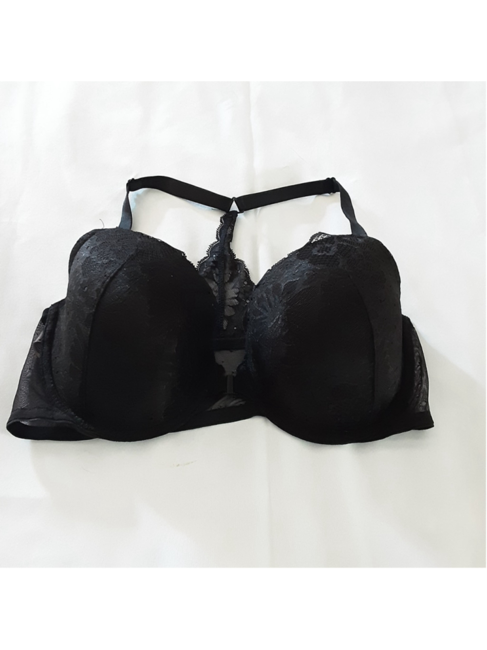 Victoria’s Secret Black Lace Racerback Underwire Bra Size 38D